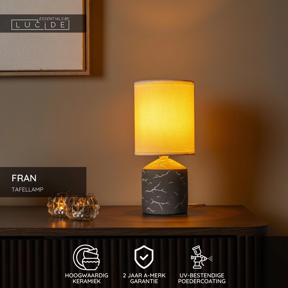 Table lamp Fran taupe Lucide 5411212470331