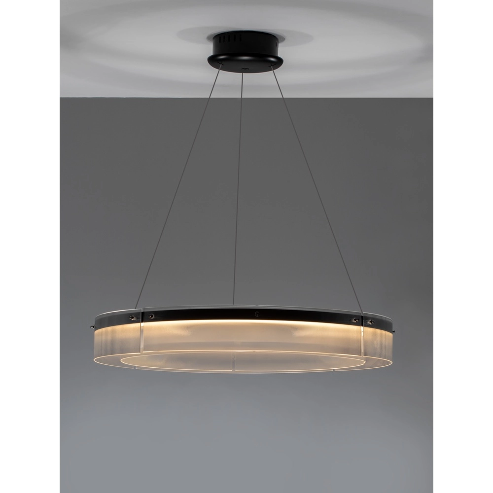 Design pendant lamp Pauline black with glass Ø 85cm