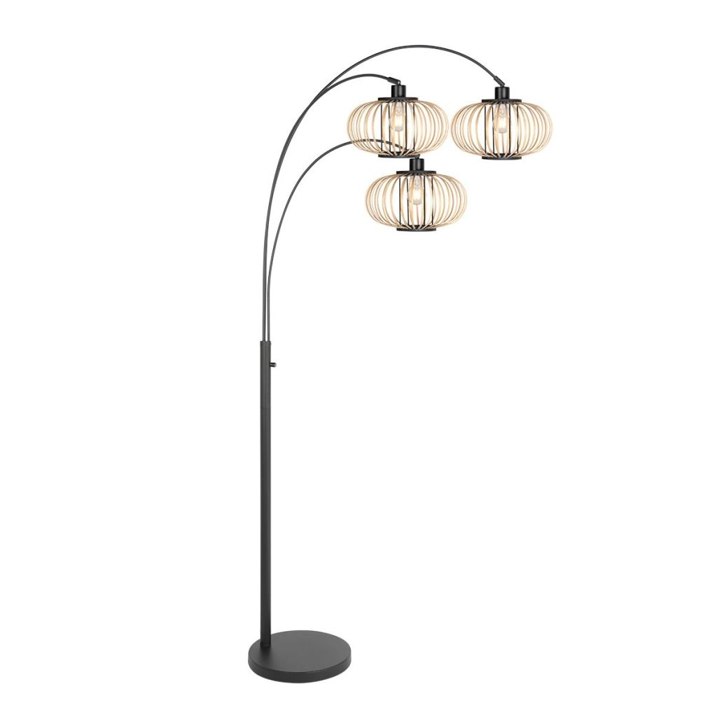 Floor lamp Sparkled Light with bamboo caps