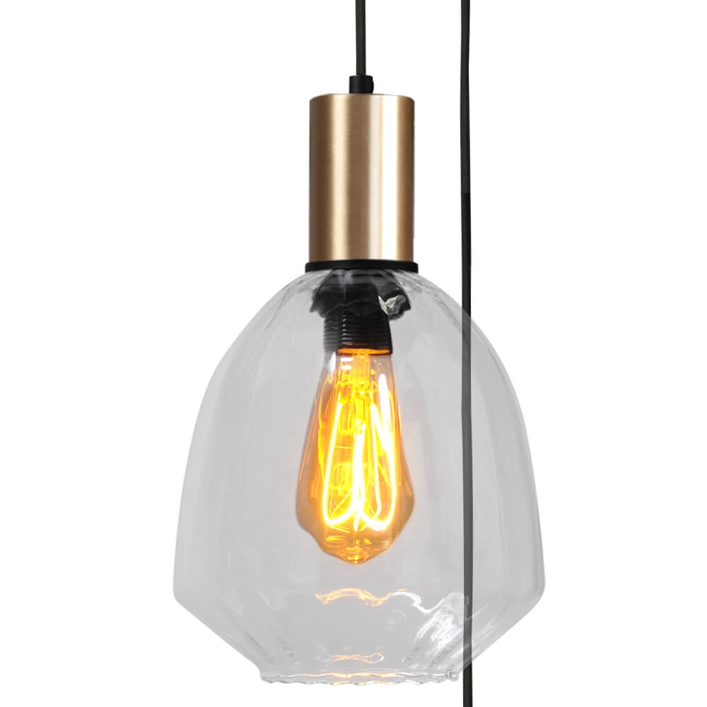 3-light loft hanging lamp - gold - Porto with Nicolette glasses Masterlight 8718121270944