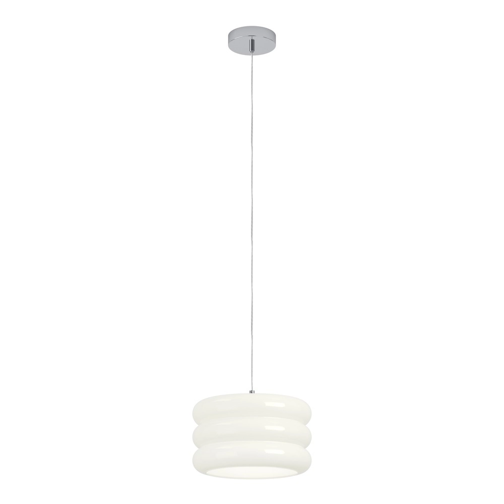 Design pendant lamp Tortora chrome with white Ø 30cm