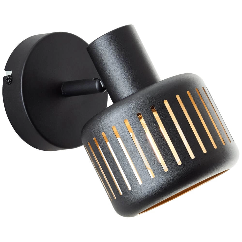 Black wall lamp Tyas black with gold Brilliant 4004353424311