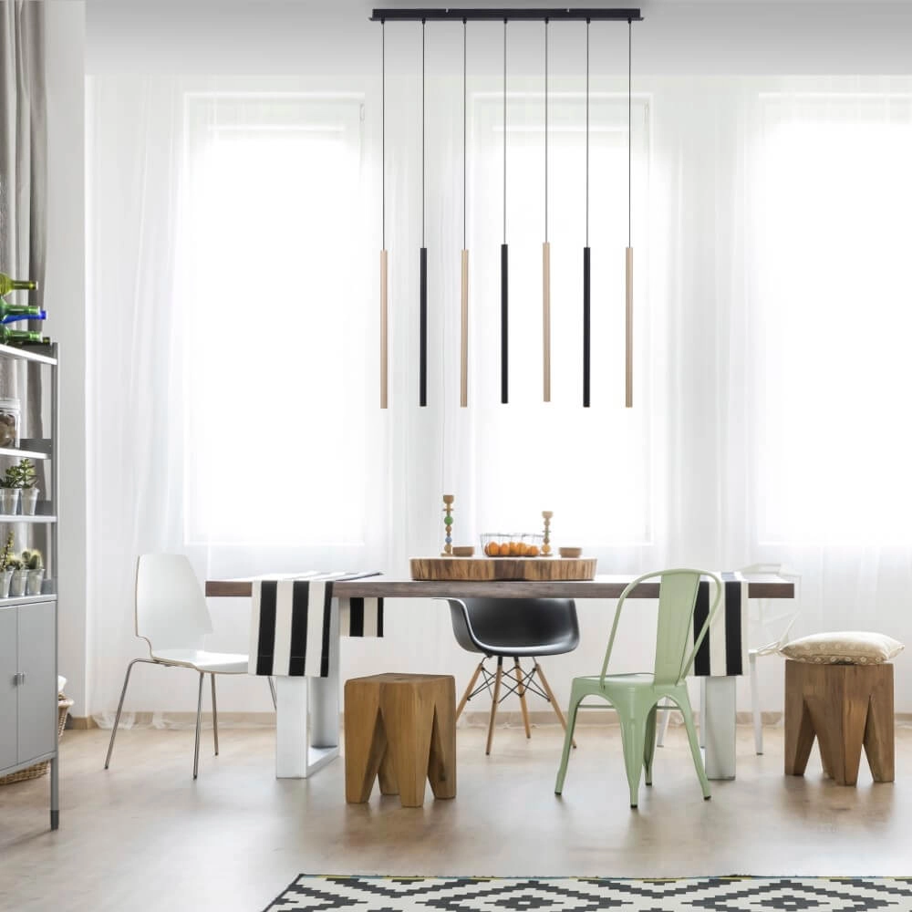 Unique pendant lamp Flute 7-light Paul Neuhaus 4012248374771