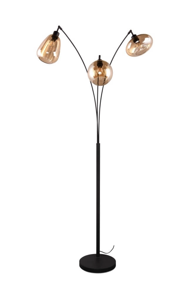 3-light floor lamp Lumina with amber glass Trio 4017807597097