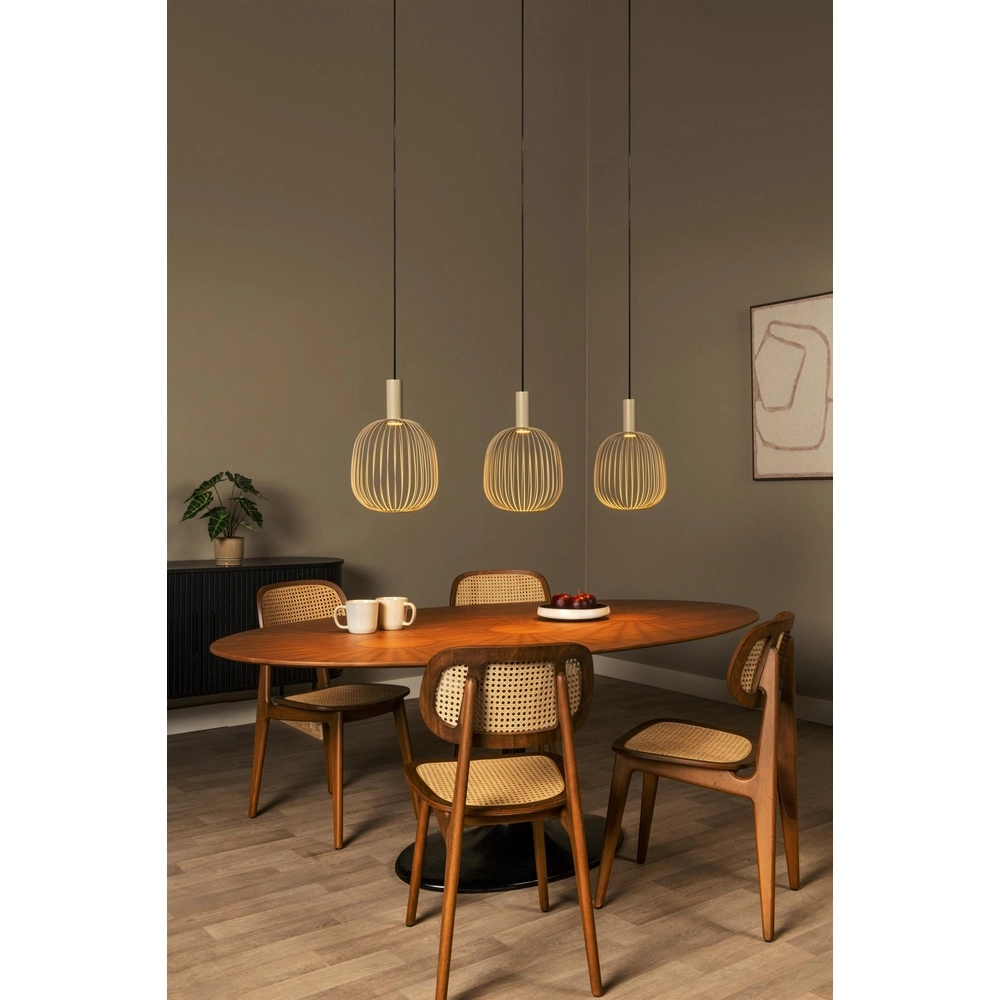 3-light pendant lamp Esterel sand brown mini GU10 Lucide 5411212212337