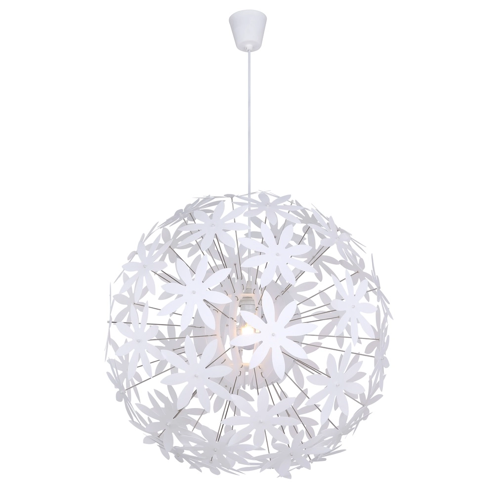 White pendant lamp Stella flowers Ø 60cm