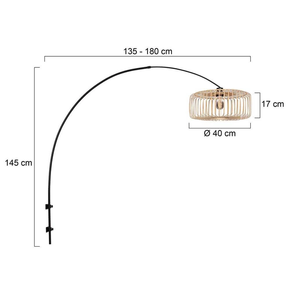 Black wall lamp Sparkled Light bamboo Steinhauer 8712746176834