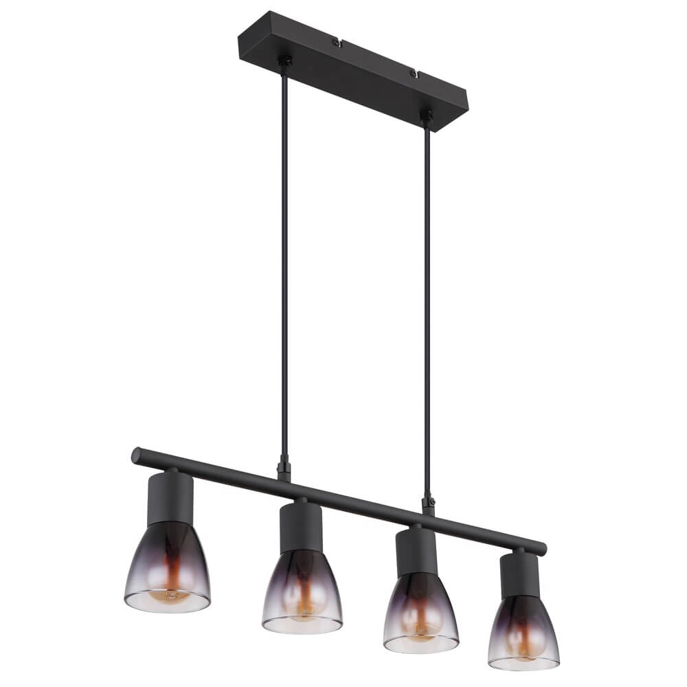 Black pendant lamp Satella 4-light Globo 9007371446933