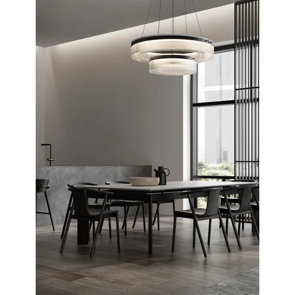 Design pendant lamp Pauline double black with glass Ø 70cm Lyora 5212017445360