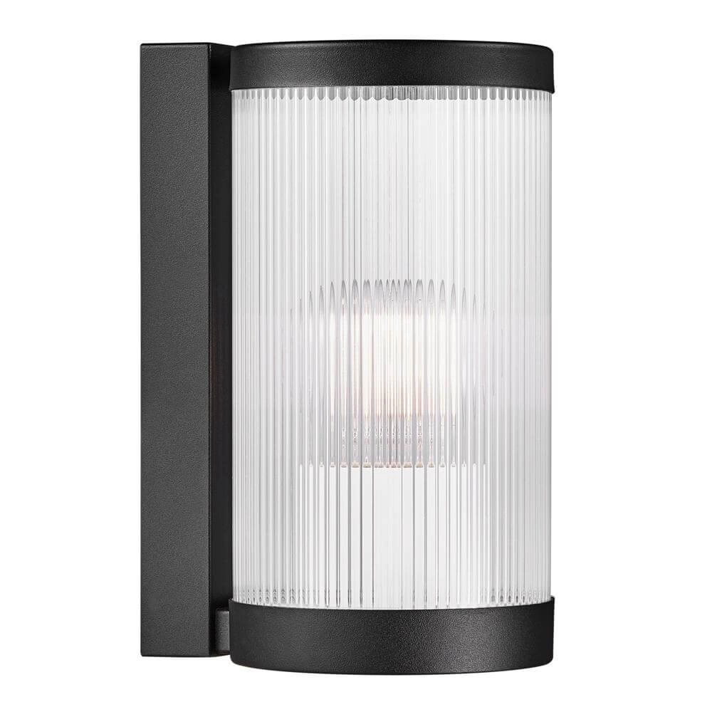 Glass wall lamp Coupar black