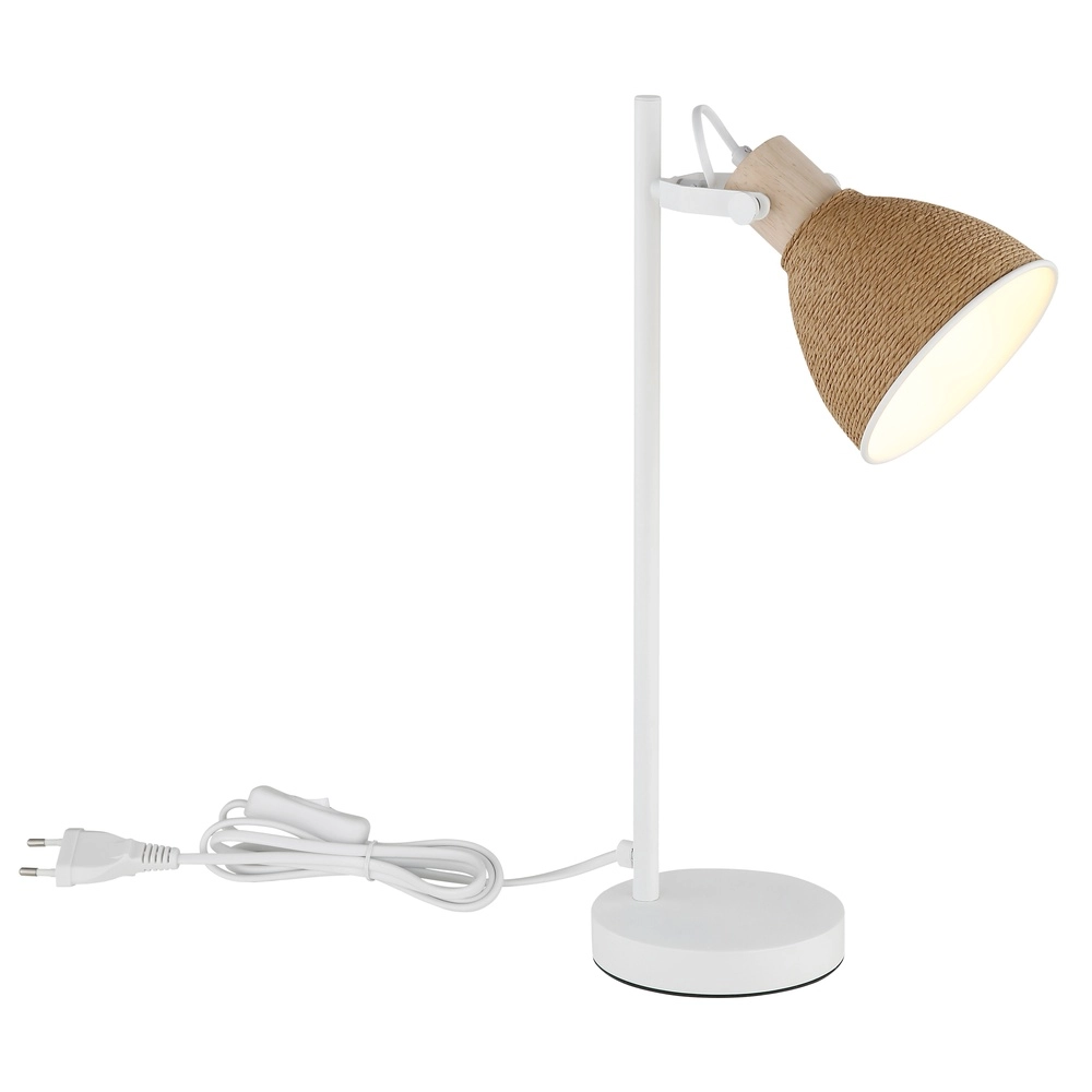 Desk lamp Lyndon White with rattan Globo 9007371592746