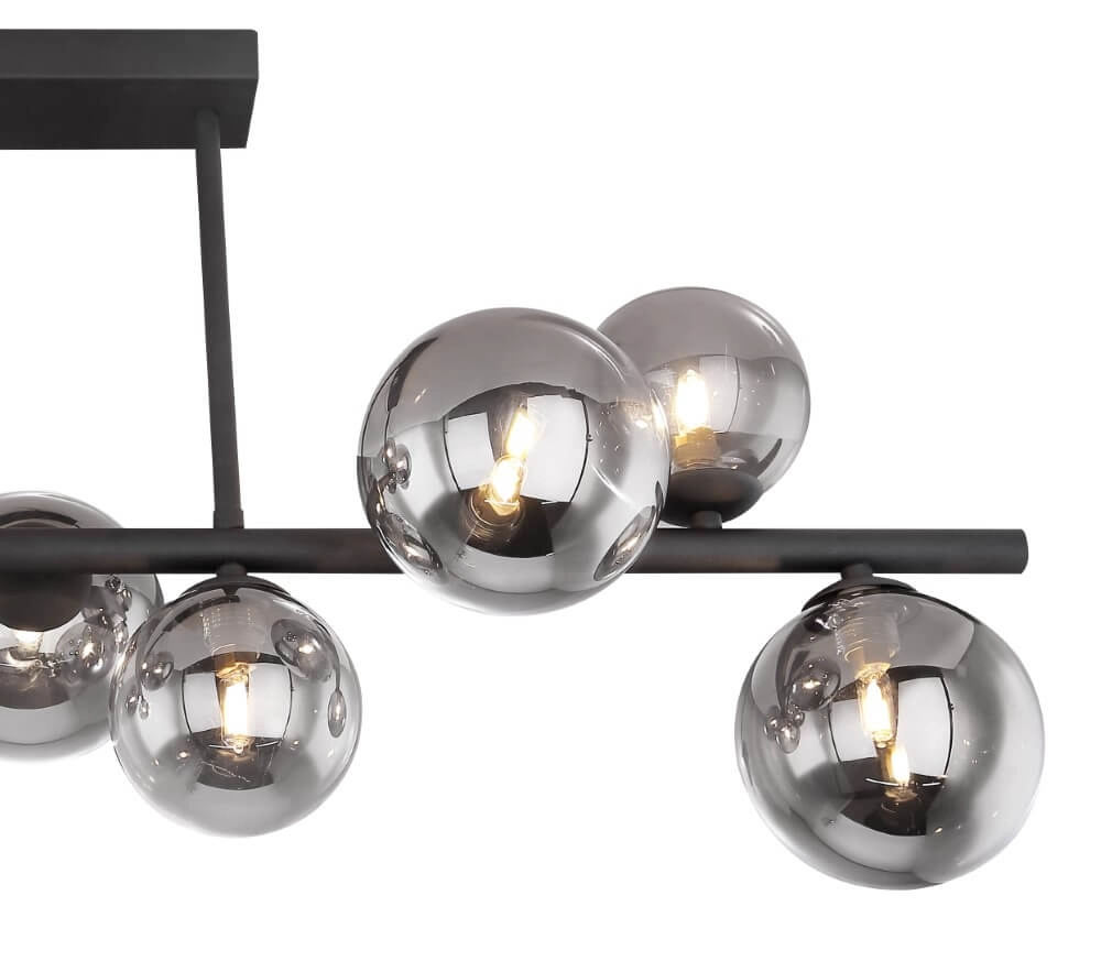 Black ceiling lamp with smoke glass Riha Globo 9007371393039