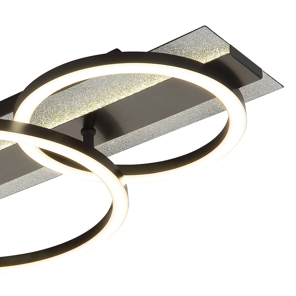 Black ceiling lamp Norberto 3 rings straight Globo 9007371569830