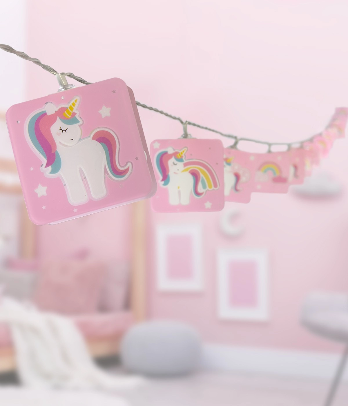 String lights Unicorns pink for children's room