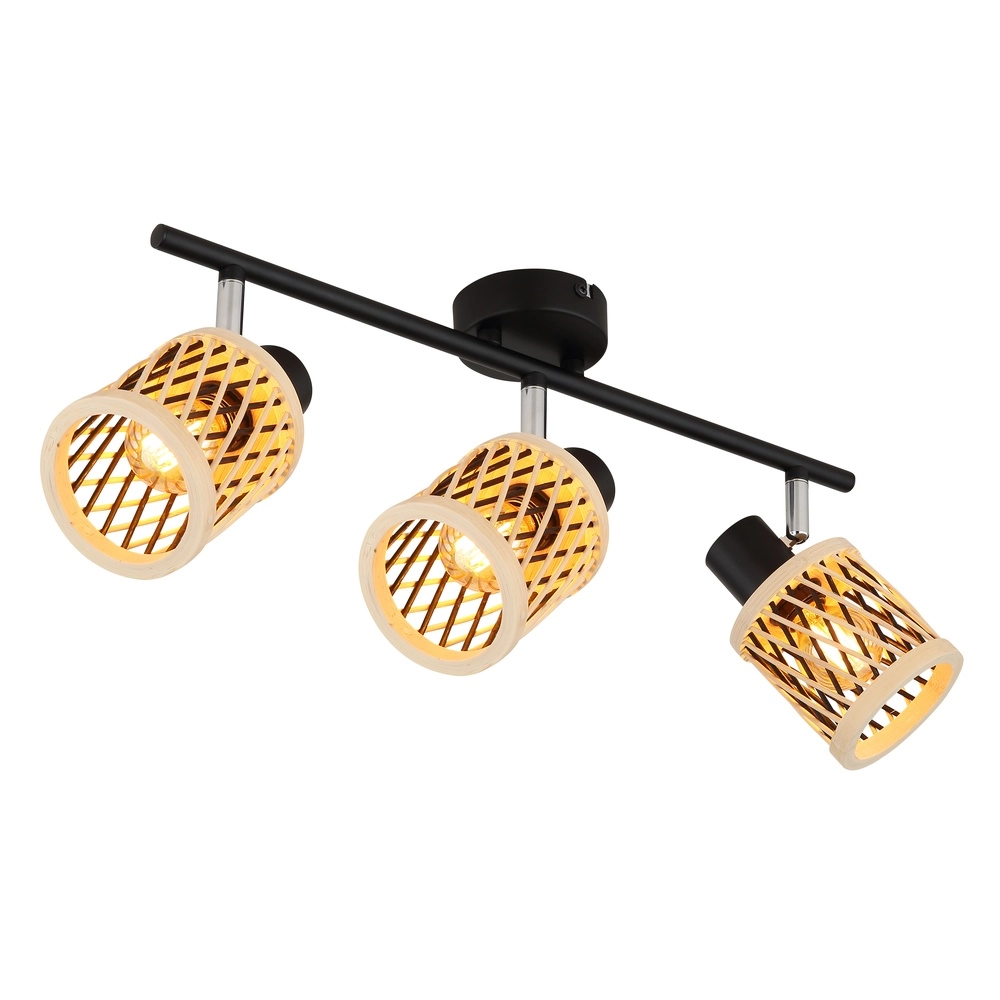 Wall lamp Mali 3-light black with caps