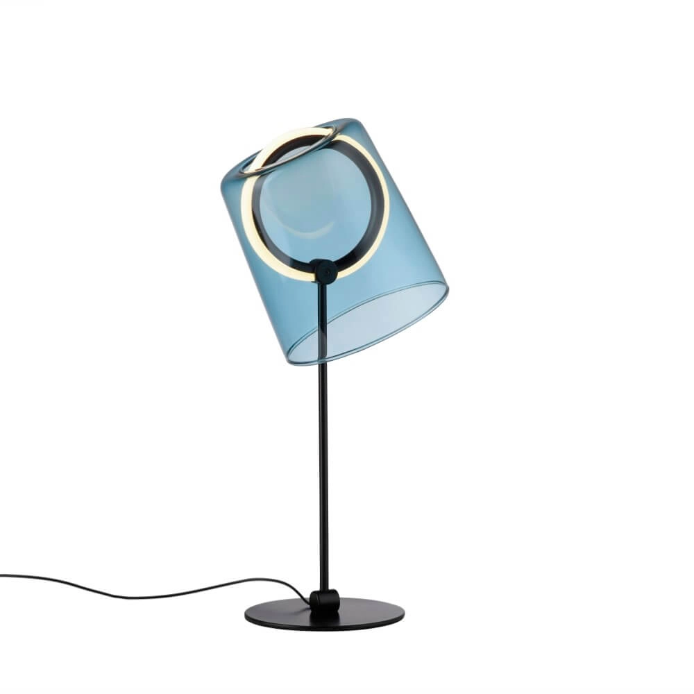 Table lamp Zula black with blue glass