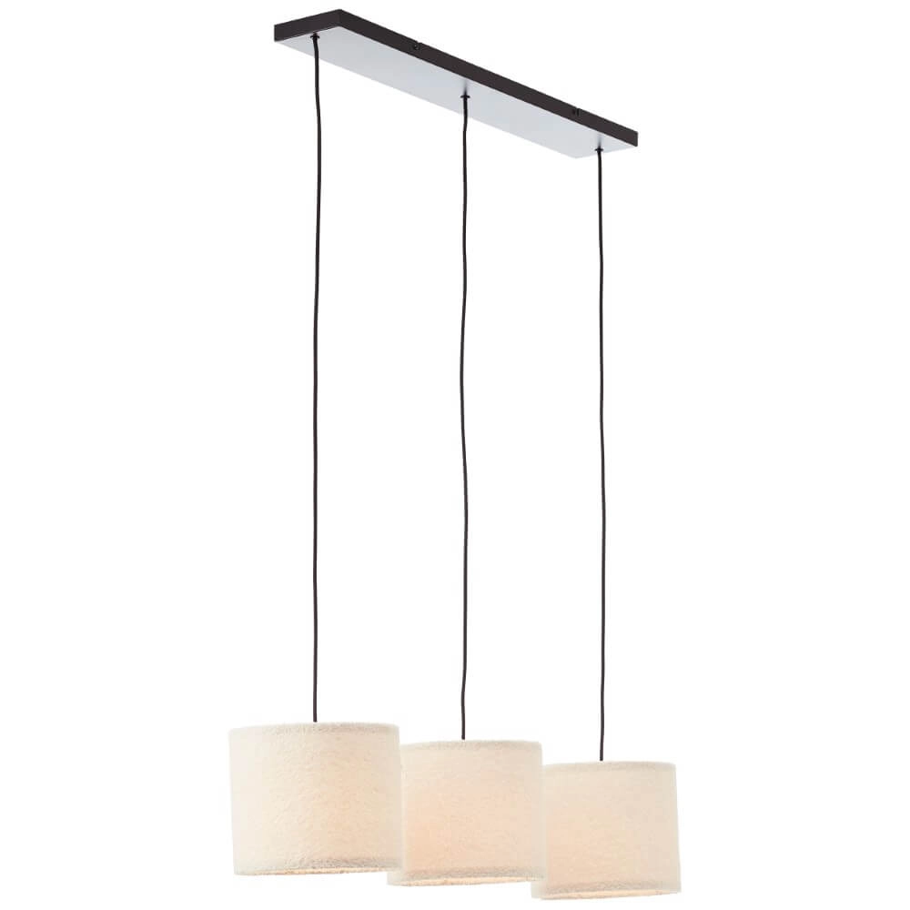 Cream pendant lamp Teddy 3-light Brilliant 4004353447273