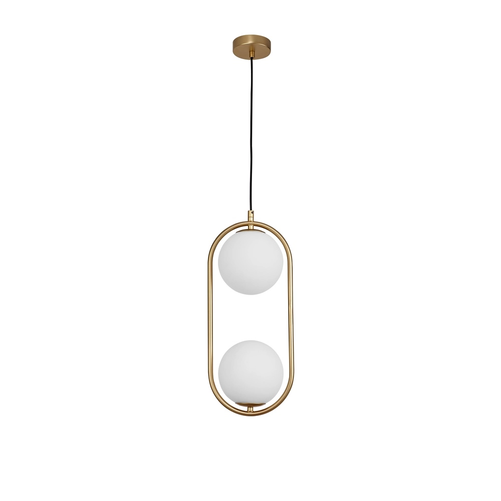 Design pendant lamp Obitar Double oval gold Lyora 5212017427694