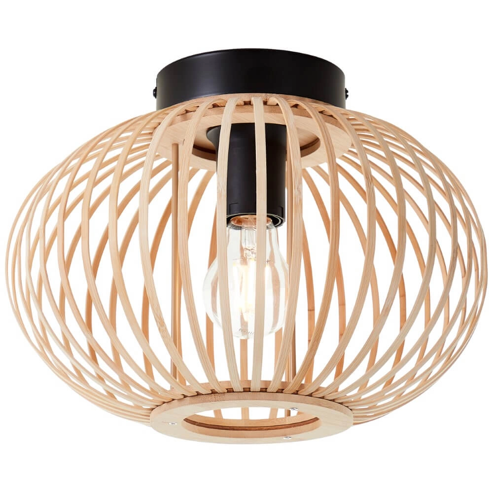 Wooden ceiling lamp Enca Ø 30cm