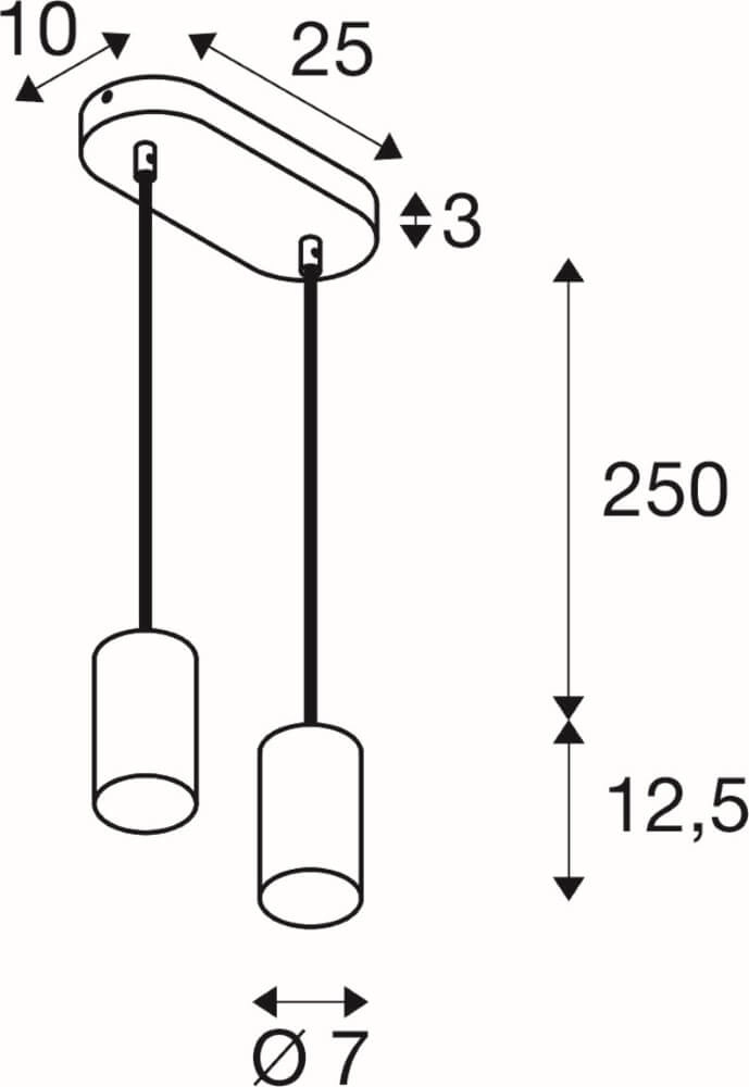 Pendant Pendant Lamp Asto Tube white 2x GU10 SLV 4024163266062