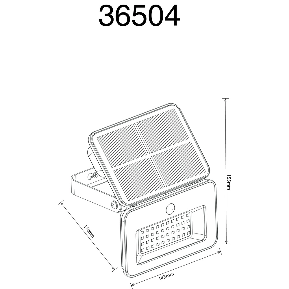 Solar Floodlight Zentro Black Globo 9007371468829