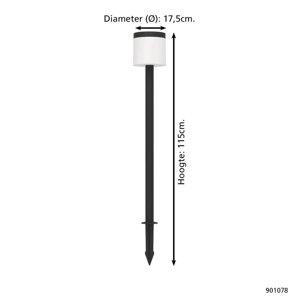 Solar lamp Pantete round Ø 17.5 x 115cm Eglo 9008606298051