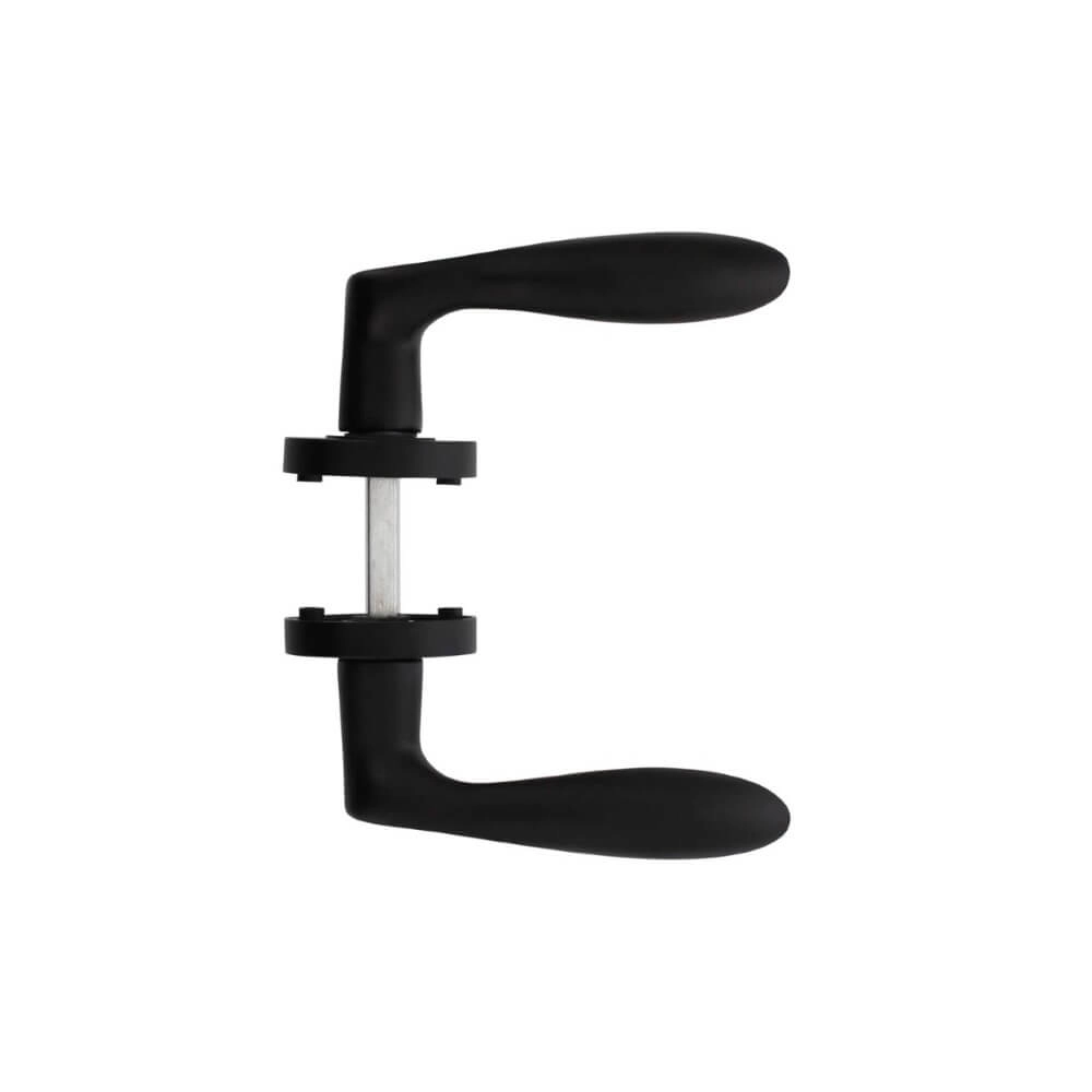 Shaped door handle George on rosette black Intersteel 8714186470664