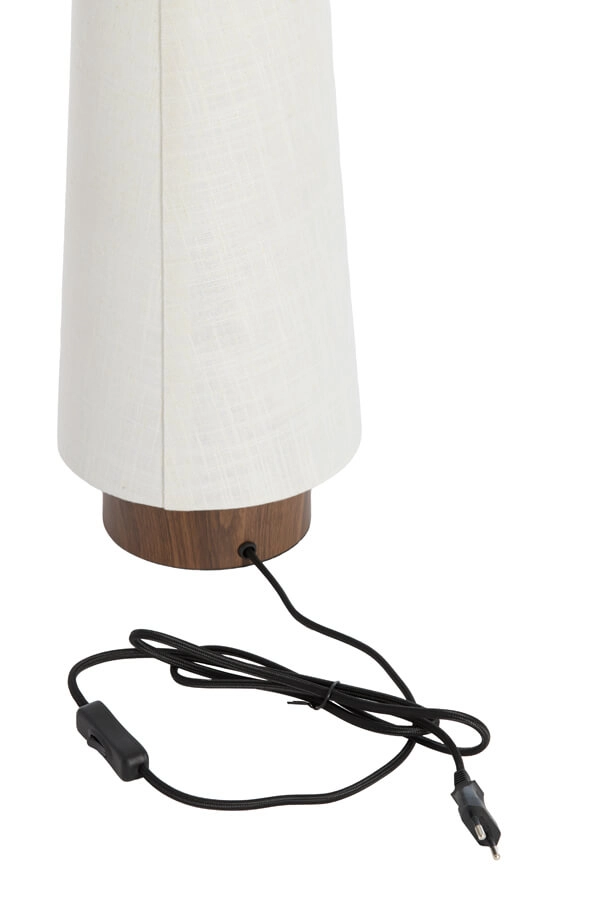 Table lamp white Howie with dark wood Ø 19cm Light & Living 8717807759414