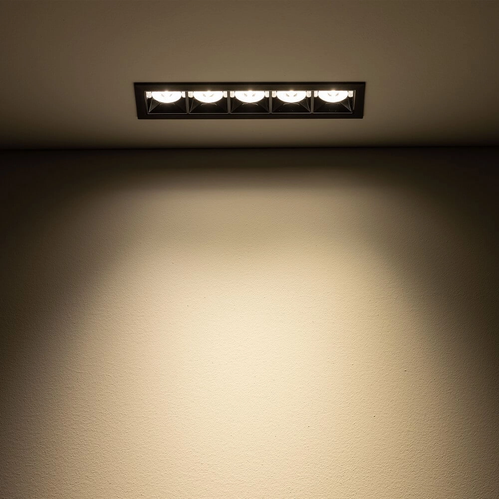 Black recessed spotlight Midi Led 5x1 LEDs - 3000K Lyora 5903139100625