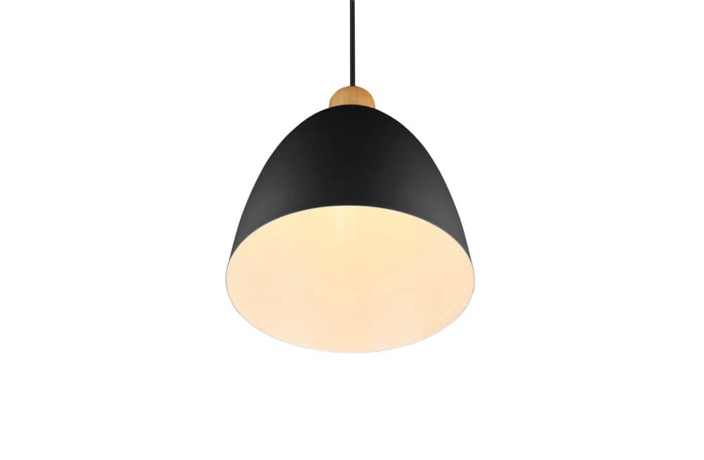 Hanging lamp Jagger black with wood brown Trio 4017807503197