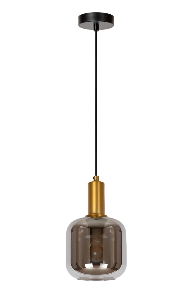Pendant lamp Joanet Ø 16cm gold with smoke glass Lucide 5411212452641