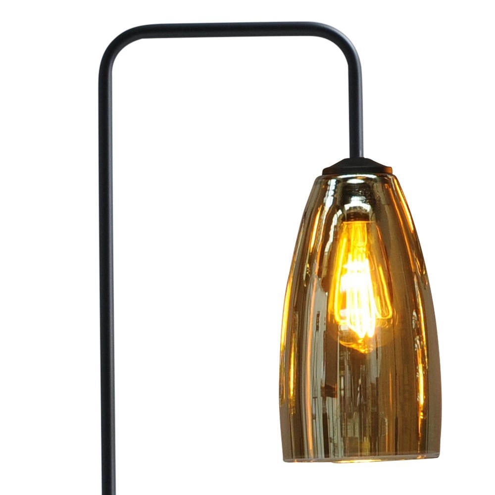 Black floor lamp Quinto with striped glass Masterlight 8718121245041