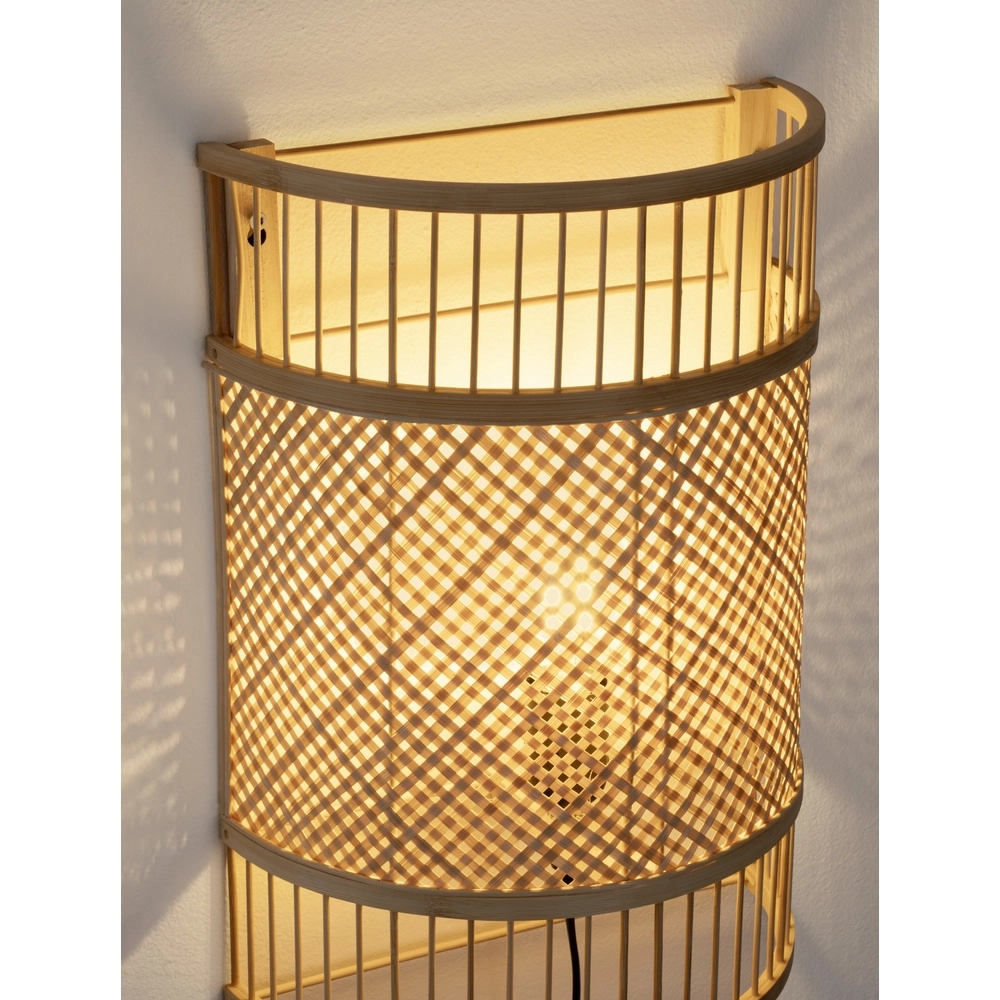 Bamboo wall lamp Pale with cable Lyora 5212017465580
