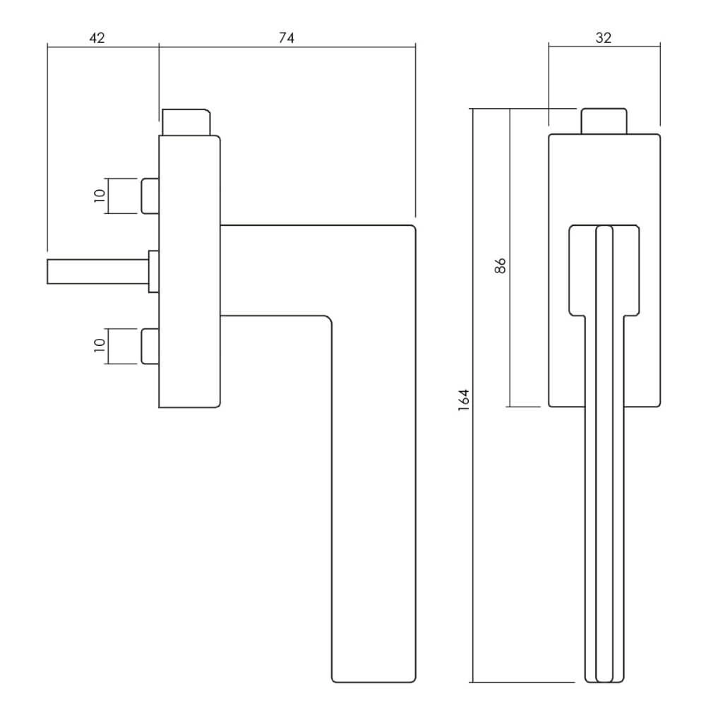 Design window handle Trend lockable stainless steel Olivari 8714186479544