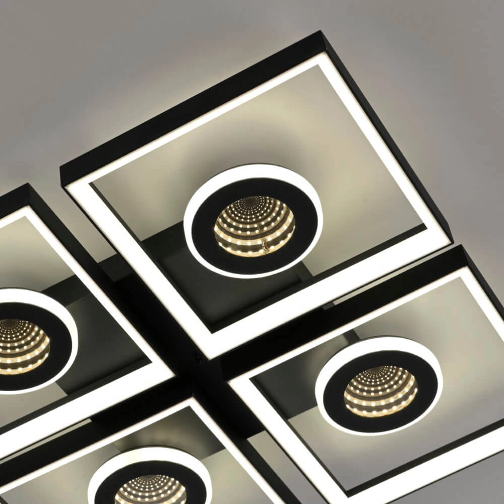 Square ceiling lamp Traforo quatro Paul Neuhaus 4012248384909