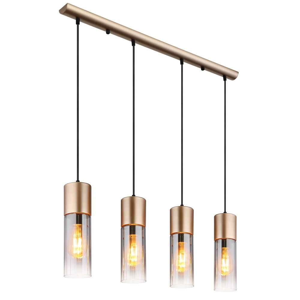 4-light pendant lamp Annika brown design