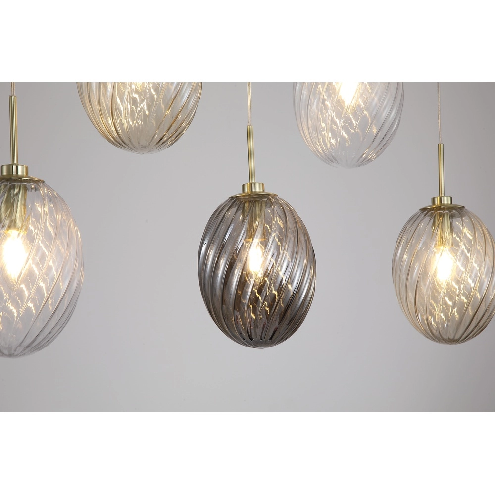 5-light pendant lamp Whirl Colored glass Searchlight 5053423299389