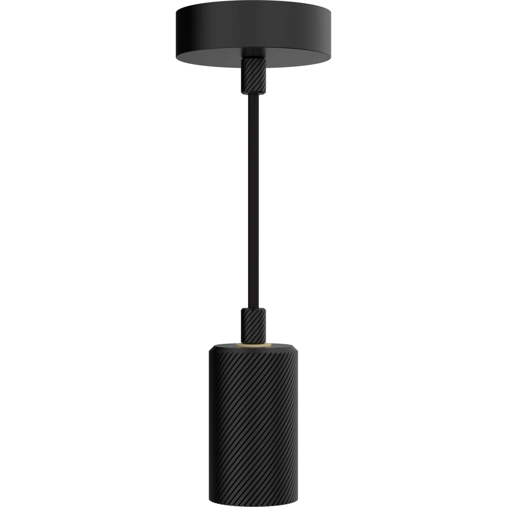 Black pendant lamp Alix Wave 1m single