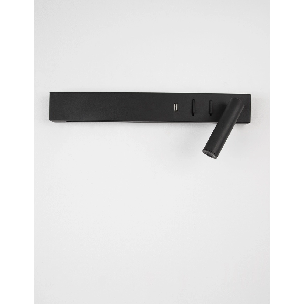 Bedside lamp Vida Right Black with USB Lyora 5212017427854