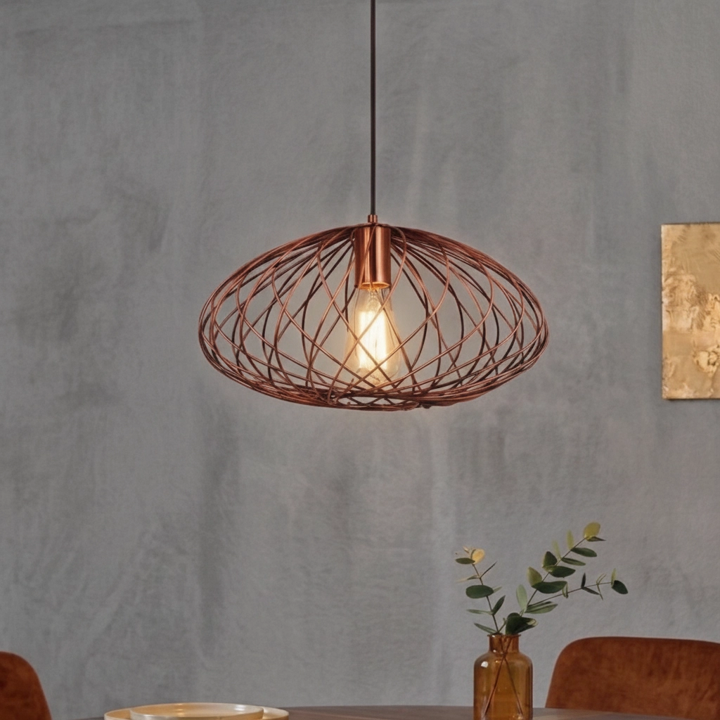 Pendant lamp Eriberto Ø 35cm rust brown