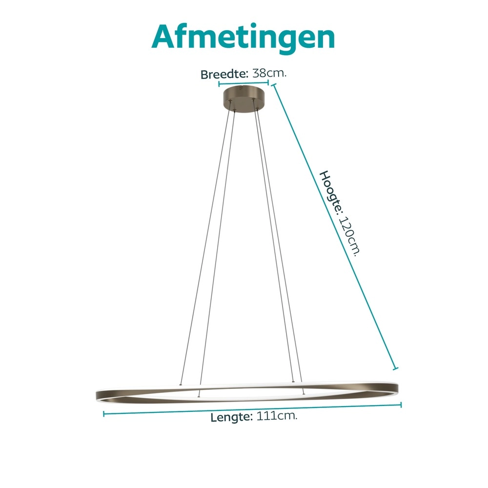 Design pendant lamp Camerota dark bronze oval