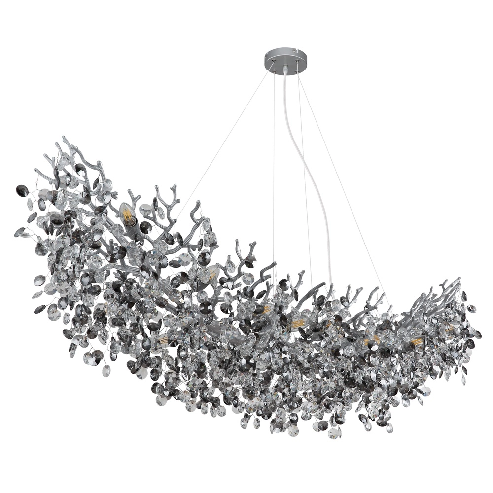 Pendant lamp Queena silver grey 150cm Globo 9007371533695