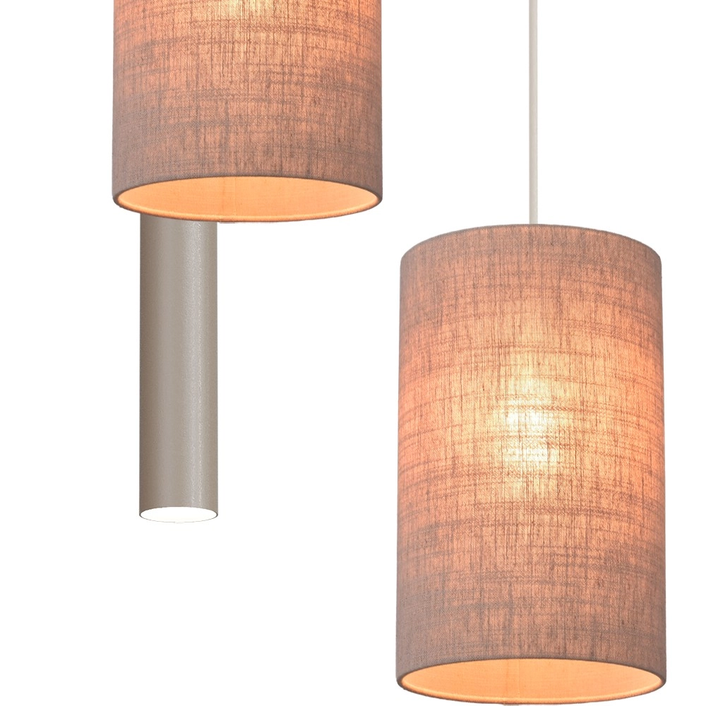 3-light pendant lamp Lisbourg beige terra with beige grey shade Masterlight