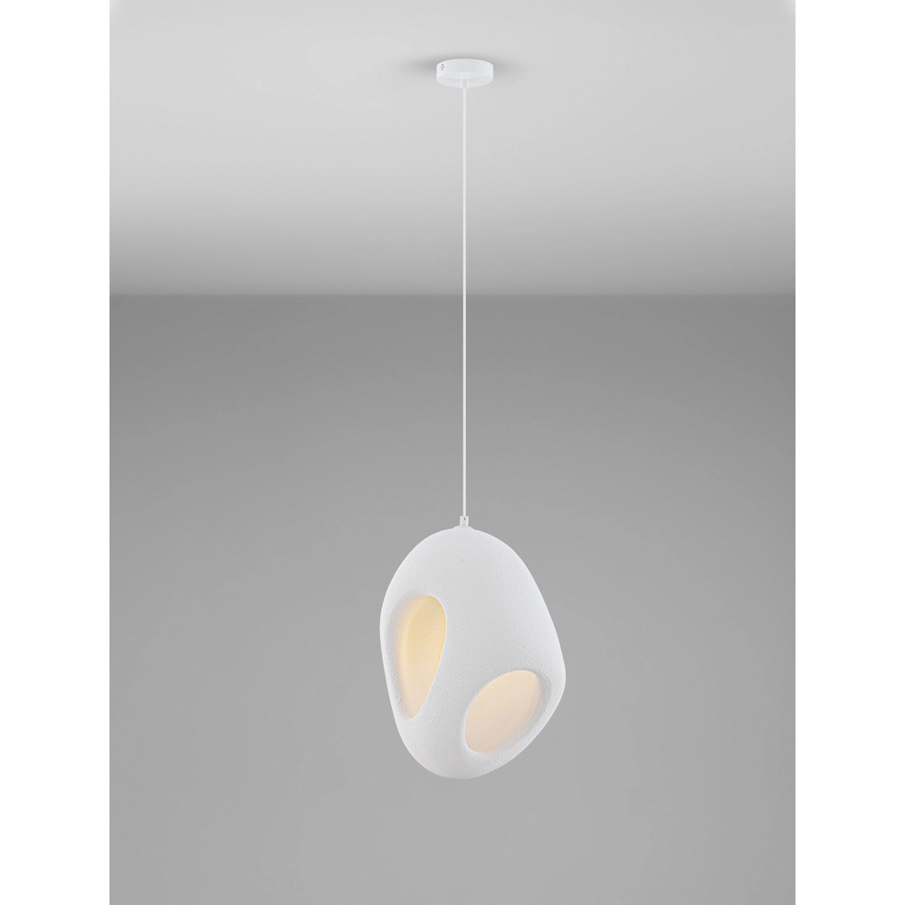 Natural pendant lamp Tempus white 40cm