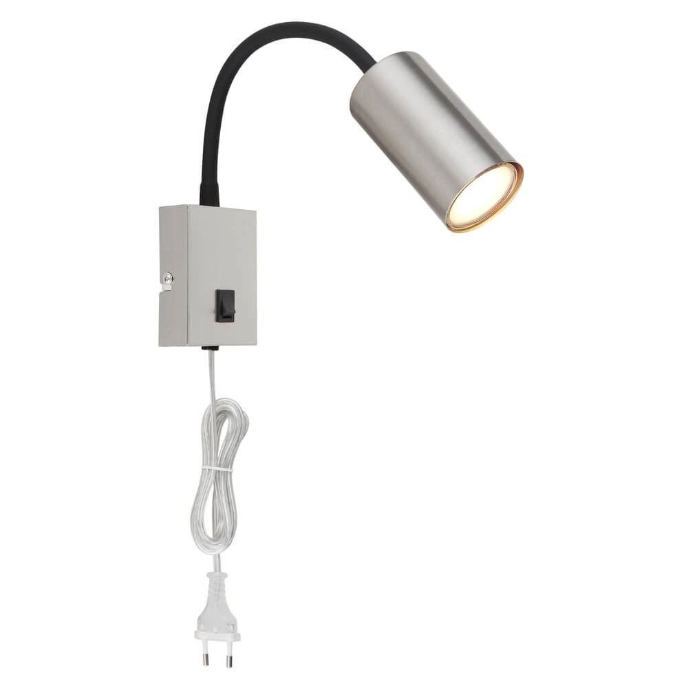 Black wall lamp Robby with nickel