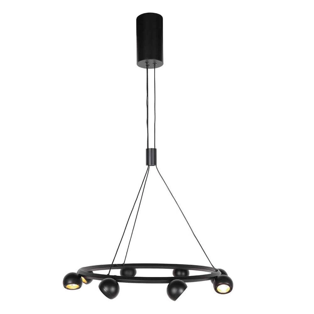8-light pendant lamp Marcadore Round Black