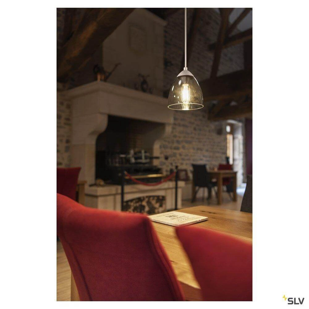 Glass hanging lamp Para Cone white with smoke glass SLV 4024163262378