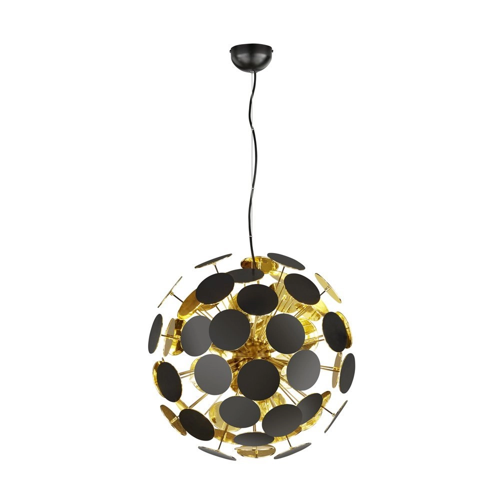 Pendant lamp Discalgo 54cm black with gold Trio 4017807330953