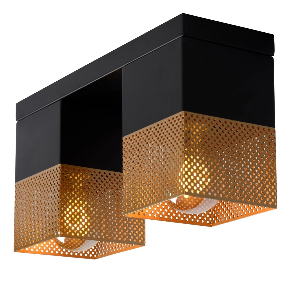 Design ceiling lamp Renate black with gold Lucide 5411212211255