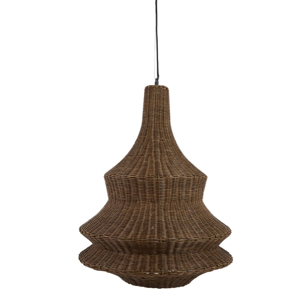 Rattan pendant lamp Nemzor Ø 52cm brown